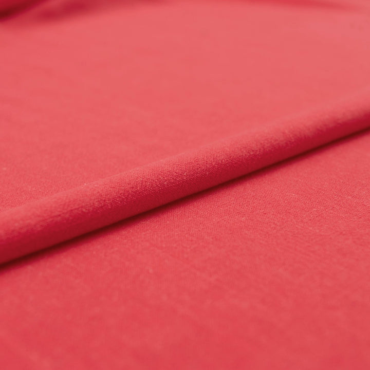 Coral linen-rayon blend fabric for summer dresses and blouses