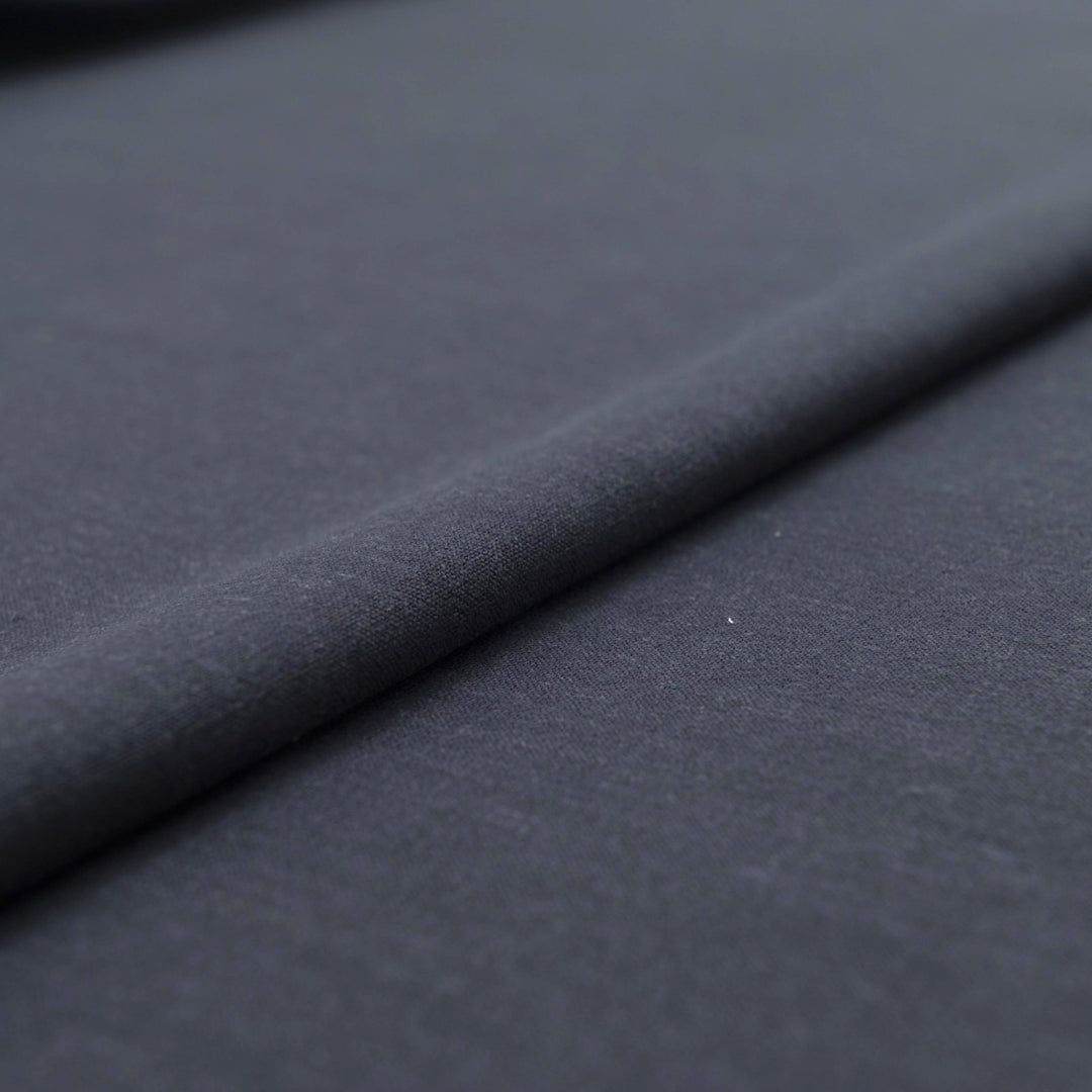 Navy linen-rayon blend fabric for tailored dresses and blouses