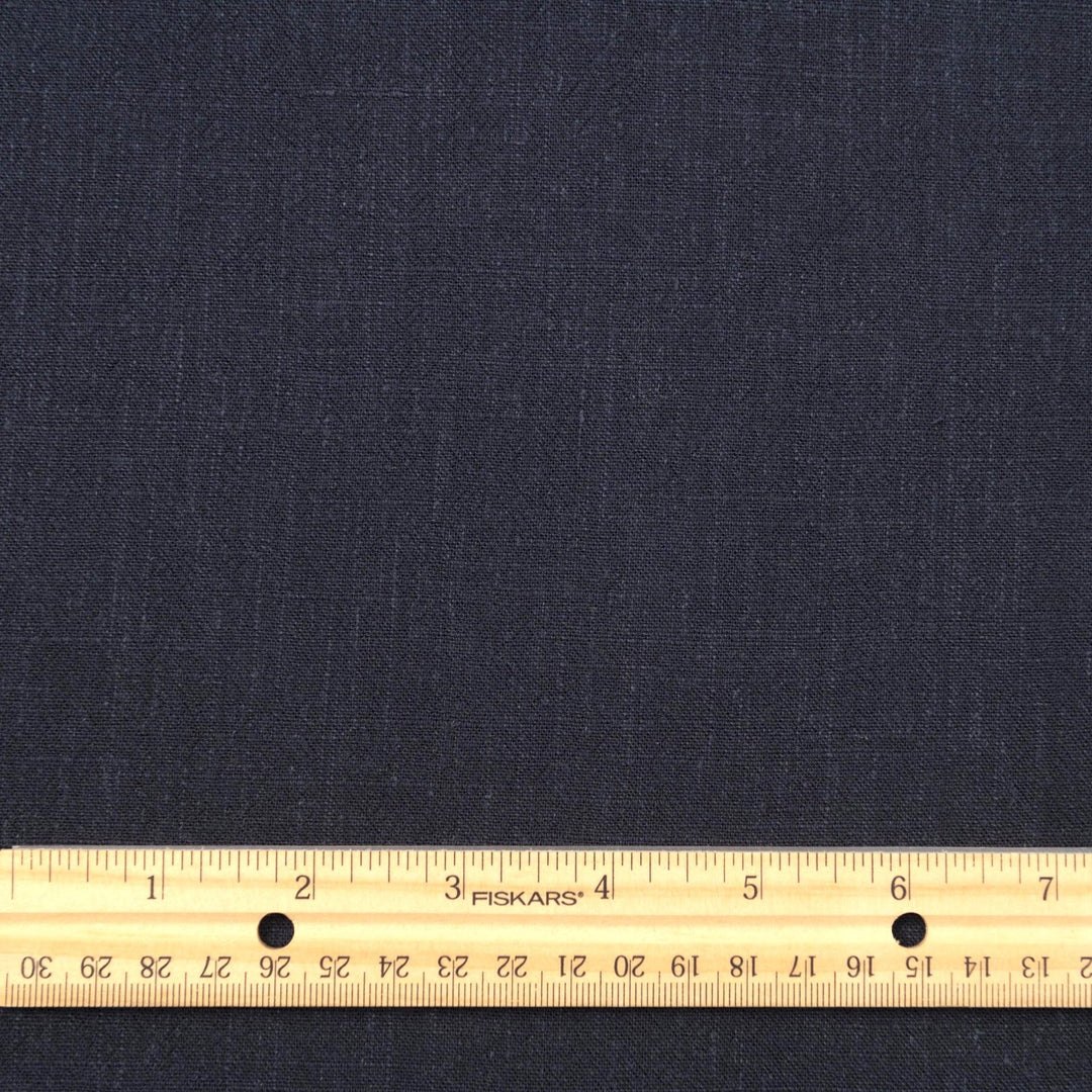 Navy linen-rayon blend fabric for tailored dresses and blouses