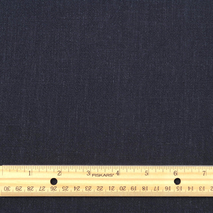 Navy linen-rayon blend fabric for tailored dresses and blouses
