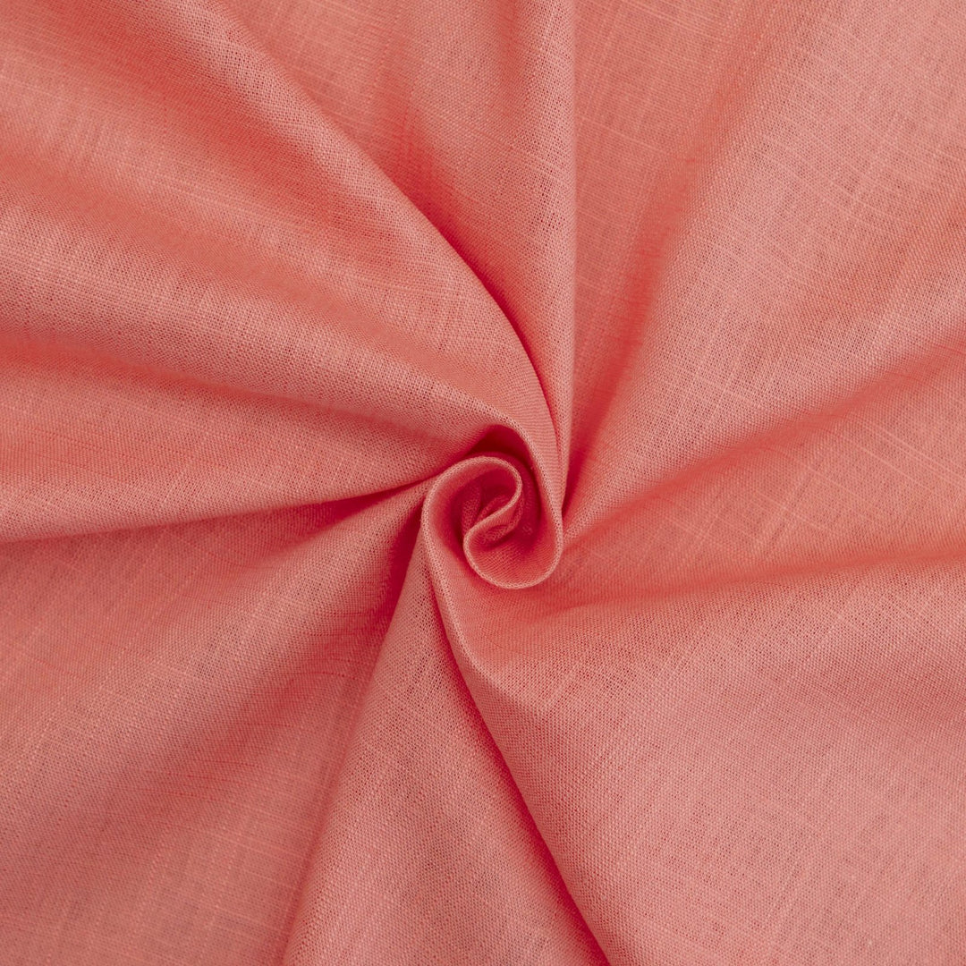 Linen and rayon blend fabric – Peach Woven, 54 inches wide, lightweight with soft drape, perfect for dresses, shirts, and loose pants