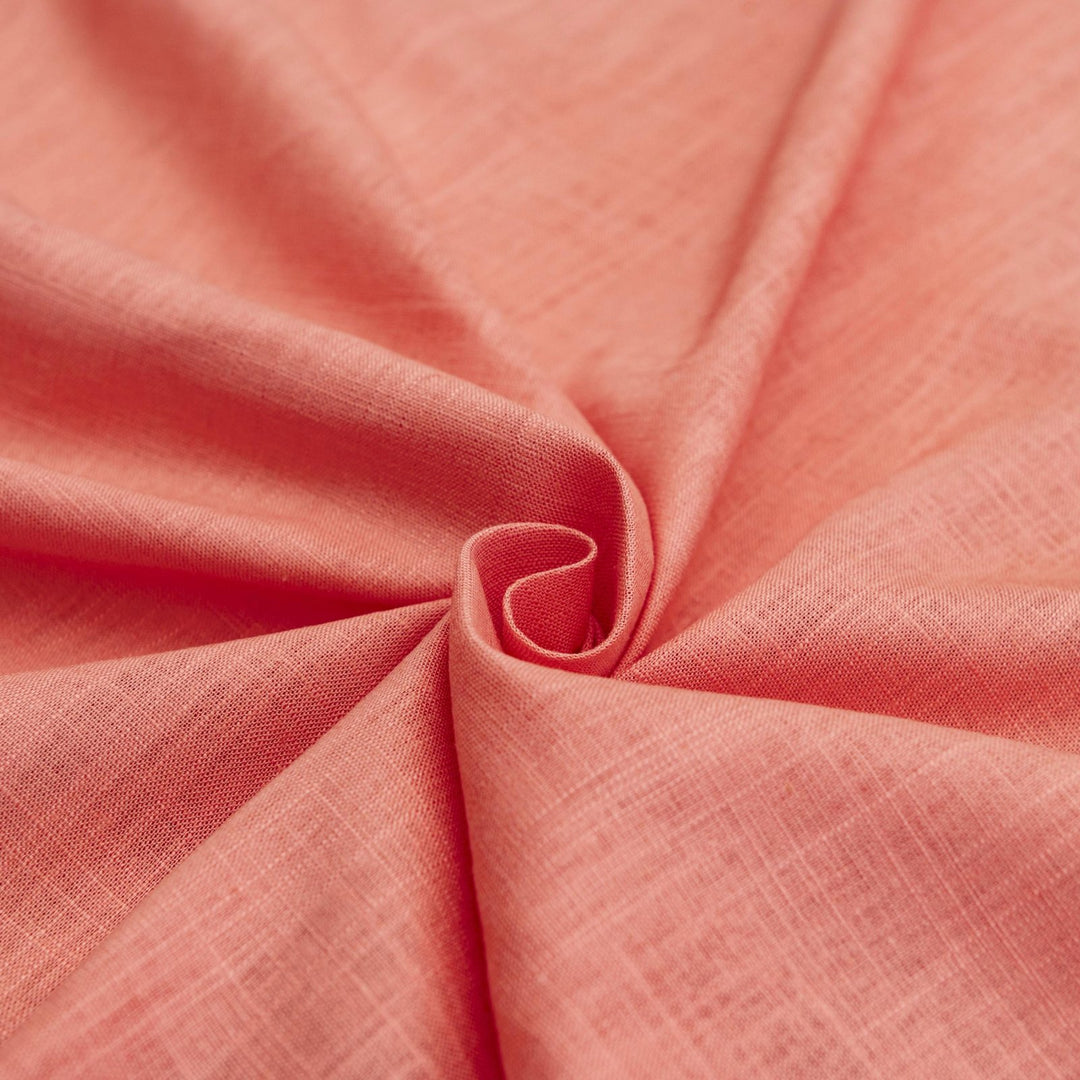 Linen and rayon blend fabric – Peach Woven, 54 inches wide, lightweight with soft drape, perfect for dresses, shirts, and loose pants