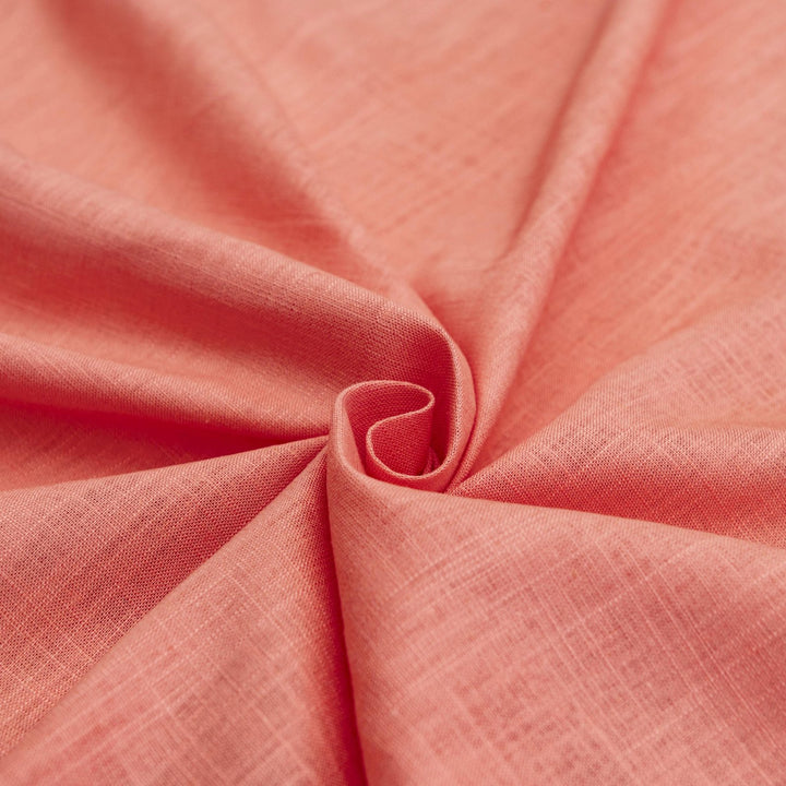 Linen and rayon blend fabric – Peach Woven, 54 inches wide, lightweight with soft drape, perfect for dresses, shirts, and loose pants