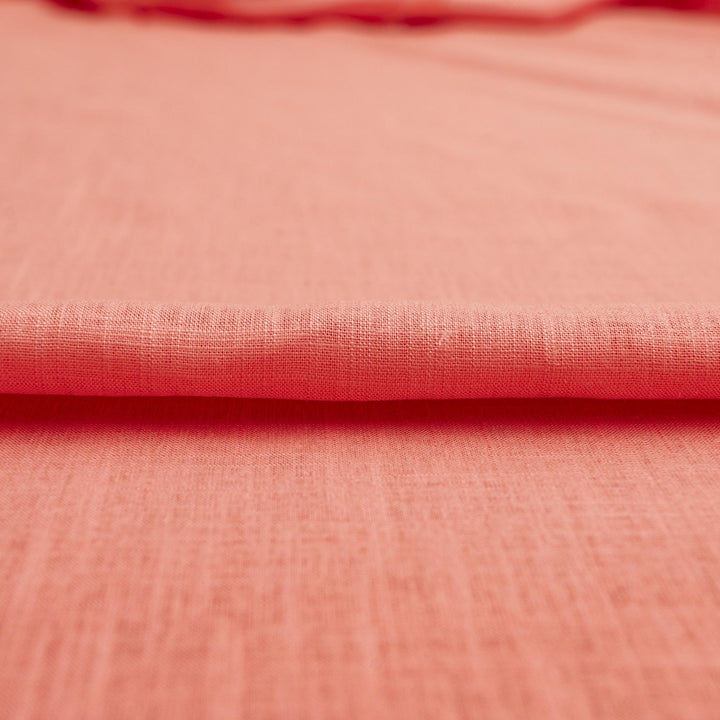 Linen and rayon blend fabric – Peach Woven, 54 inches wide, lightweight with soft drape, perfect for dresses, shirts, and loose pants