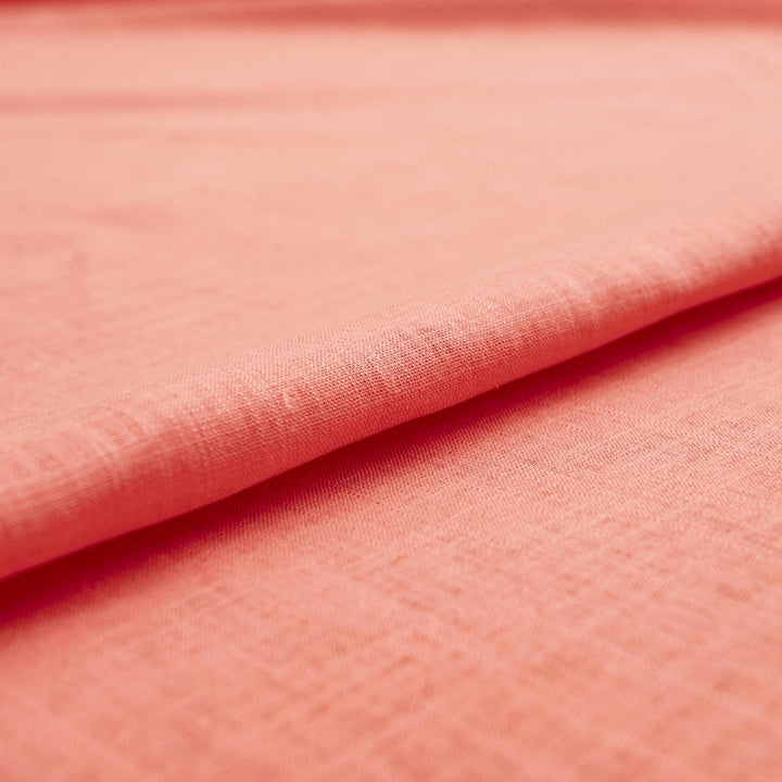 Linen and rayon blend fabric – Peach Woven, 54 inches wide, lightweight with soft drape, perfect for dresses, shirts, and loose pants
