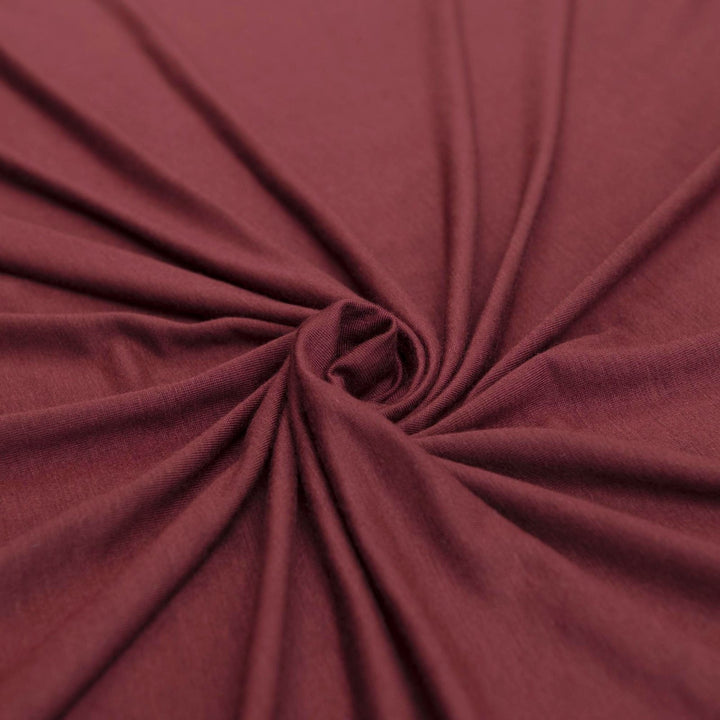 Luxurious Wine Modal Jersey - 93% Modal 7% Spandex Fabric for Tops & Dresses