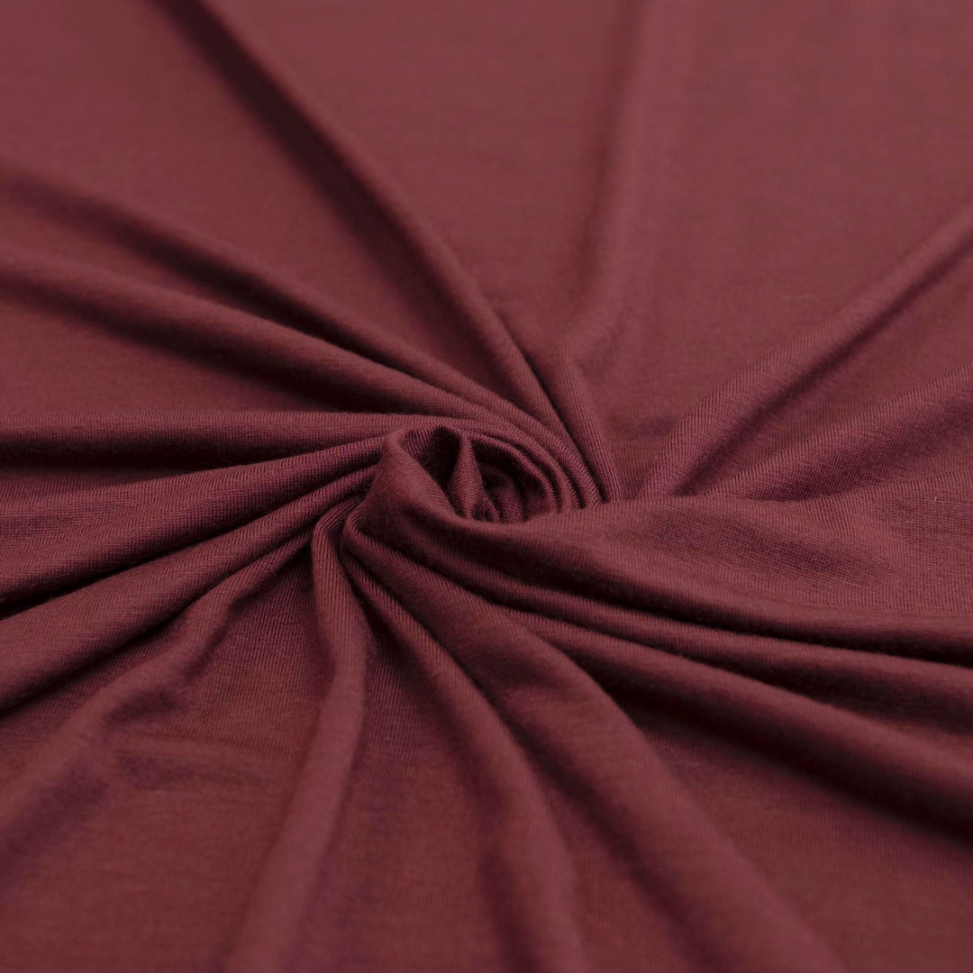 Luxurious Wine Modal Jersey - 93% Modal 7% Spandex Fabric for Tops & Dresses
