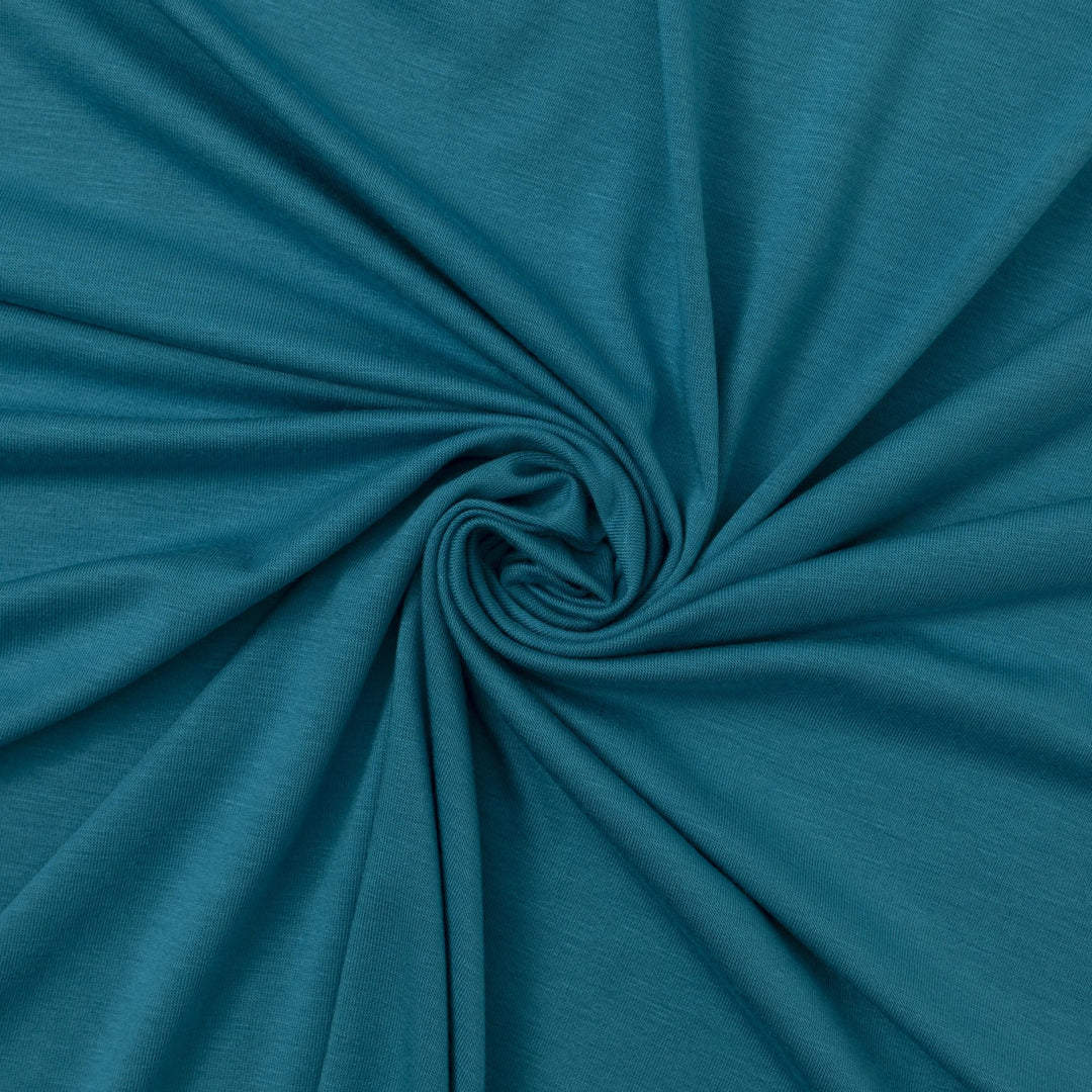 Ocean Blue Modal Jersey Knit - Ultra-Soft Stretchy Fabric for Sewing