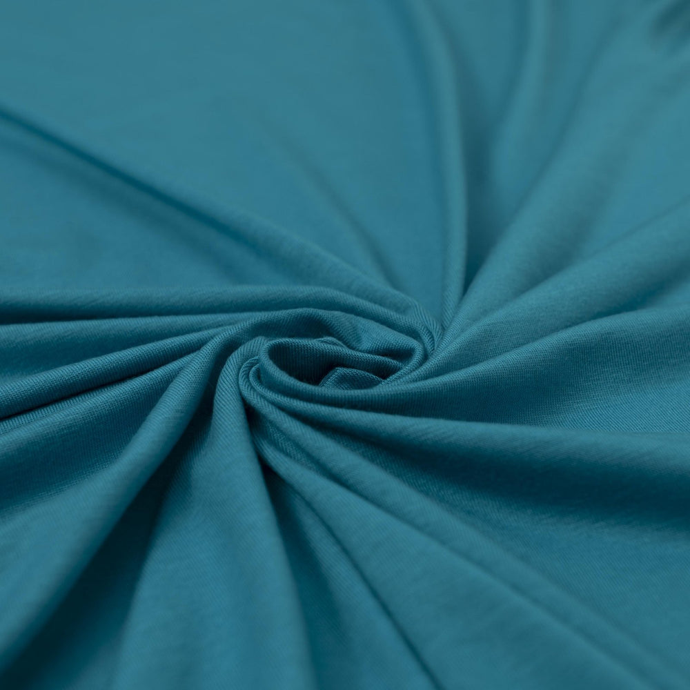 Ocean Blue Modal Jersey Knit - Ultra-Soft Stretchy Fabric for Sewing