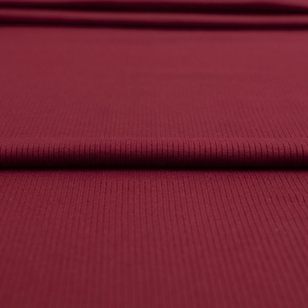 Luxurious Wine Modal Rib Knit - 90% Modal 10% Spandex for Cozy Sewing Projects