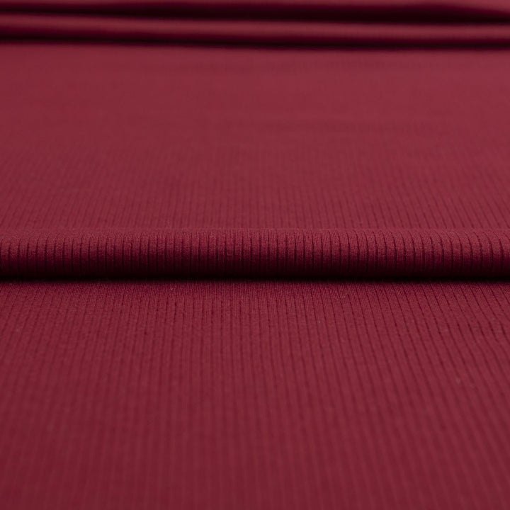 Luxurious Wine Modal Rib Knit - 90% Modal 10% Spandex for Cozy Sewing Projects
