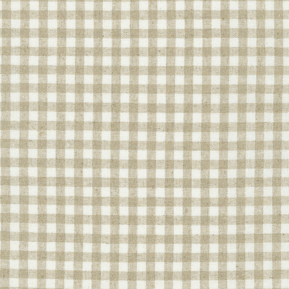 Linen Cotton Yarn Dye - Natural Gingham