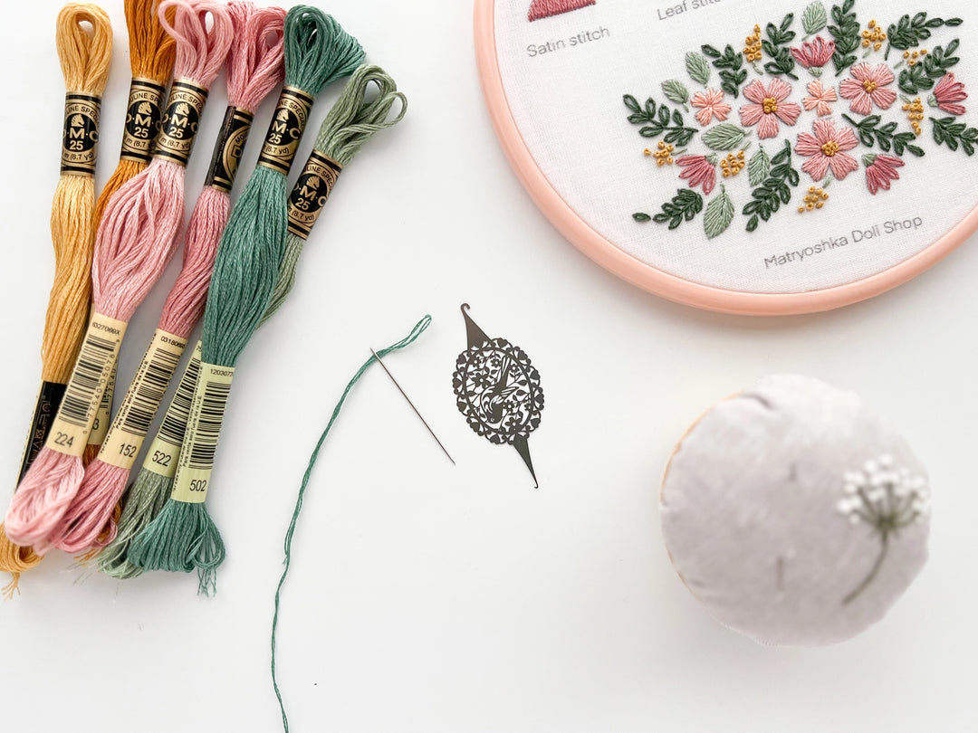 Needle Threader For Embroidery, Cross Stitch, Sewing - Deer, Bird, and Mushroom