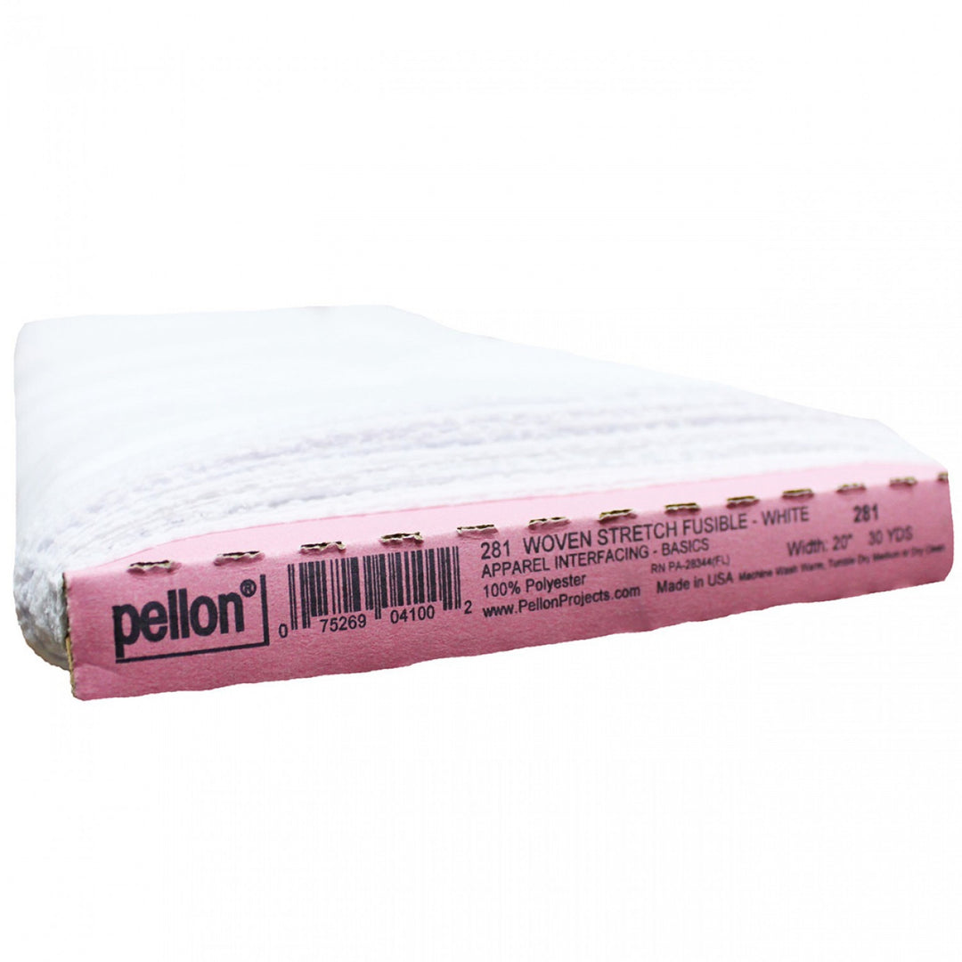 Pellon 281 Woven Stretch Fusible Interfacing 20 inch lightweight white fabric