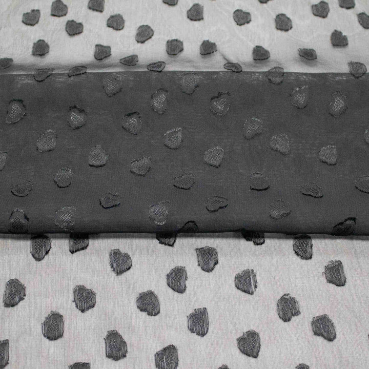 Polyester Chiffon - Leopard Embroidered - Black