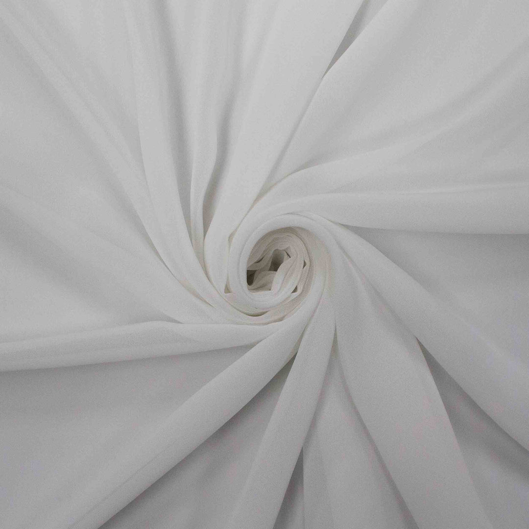 Polyester Chiffon (Royal)- White