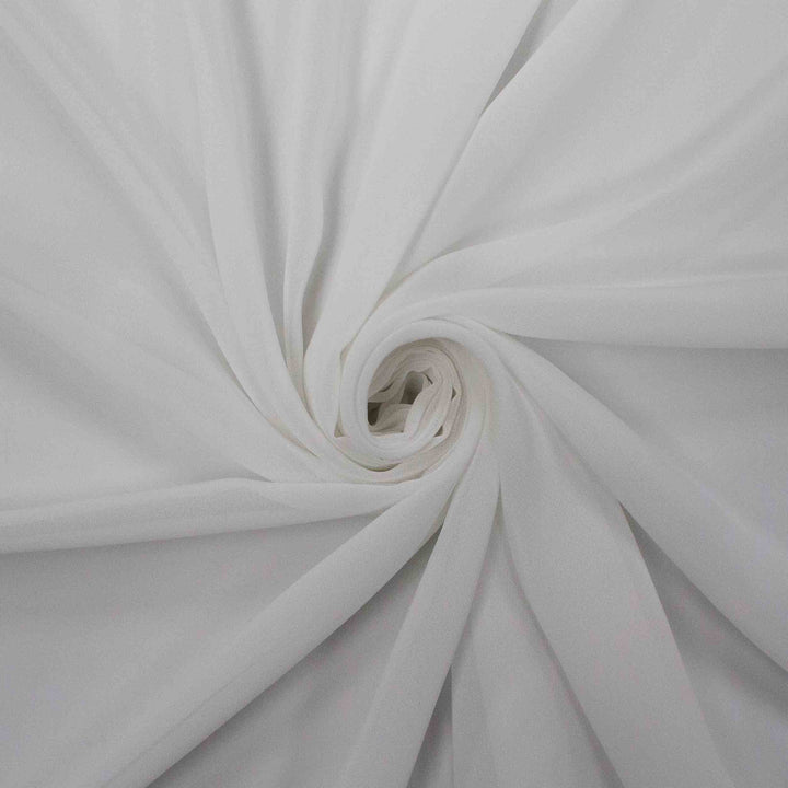 Polyester Chiffon (Royal)- White
