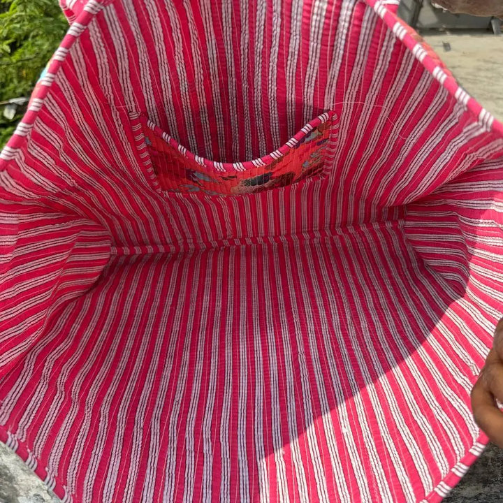 Quilted Market Bag – Bird & Floral Print