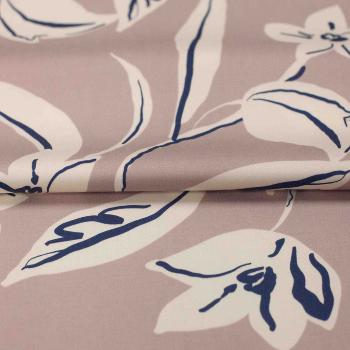 Rayon Challis - Japanese Gestural Flowers - Mauve