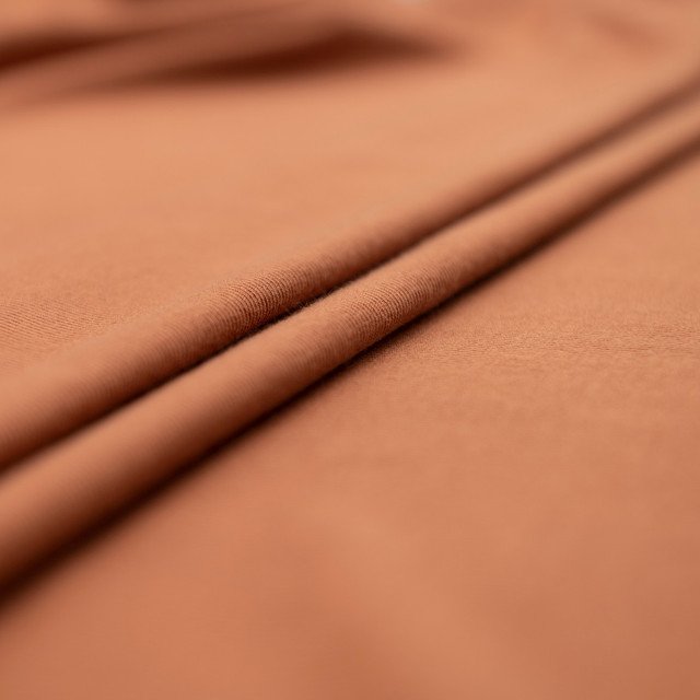 Caramel Tencel Rib Knit Fabric - 90% Tencel 10% Spandex - Stretchy Eco-Friendly Ribbed Material for Sewing