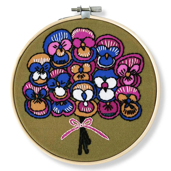 Rikrack Embroidery Kit - Pansy