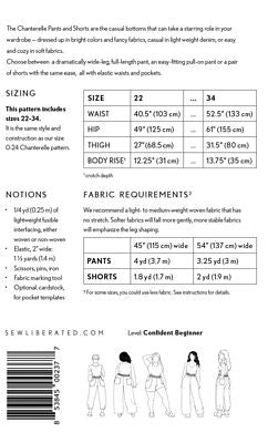 Pattern - Sew Liberated - Chanterelle Pants and Shorts