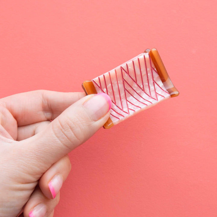 Small Pink Spool Claw Clip