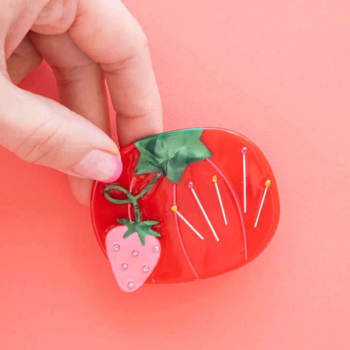 Sewing Tomato Pincushion French Barrette