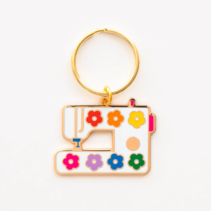 Sewing Machine Enamel Keychain