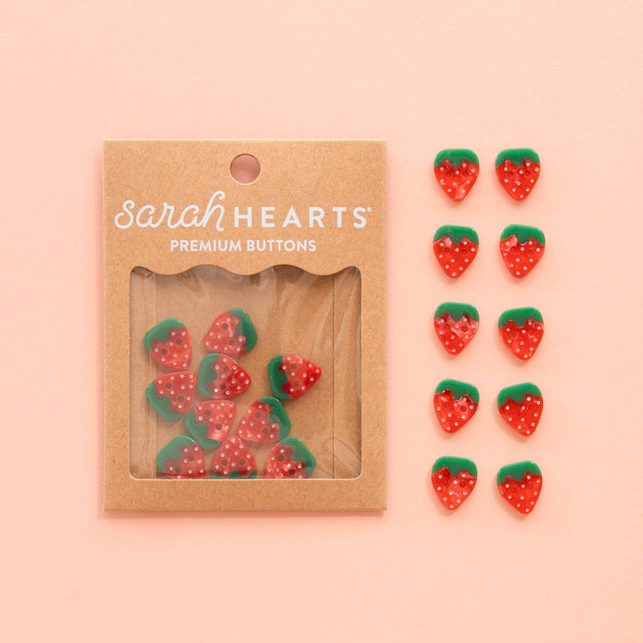 Strawberry Shaped Button Pack (2 size options)