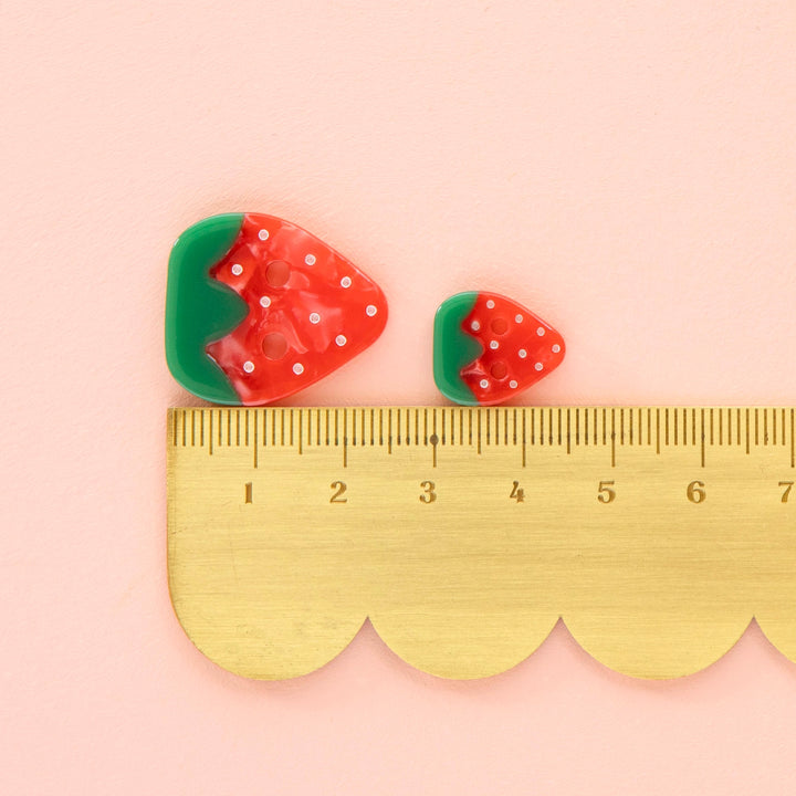 Strawberry Shaped Button Pack (2 size options)