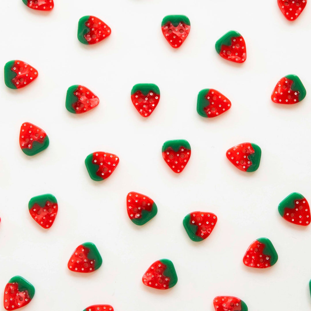 Strawberry Shaped Button Pack (2 size options)