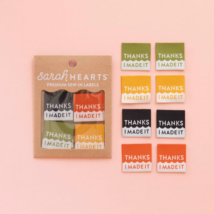 Thanks I Made It Coral - Woven Label by Sarah Hearts
