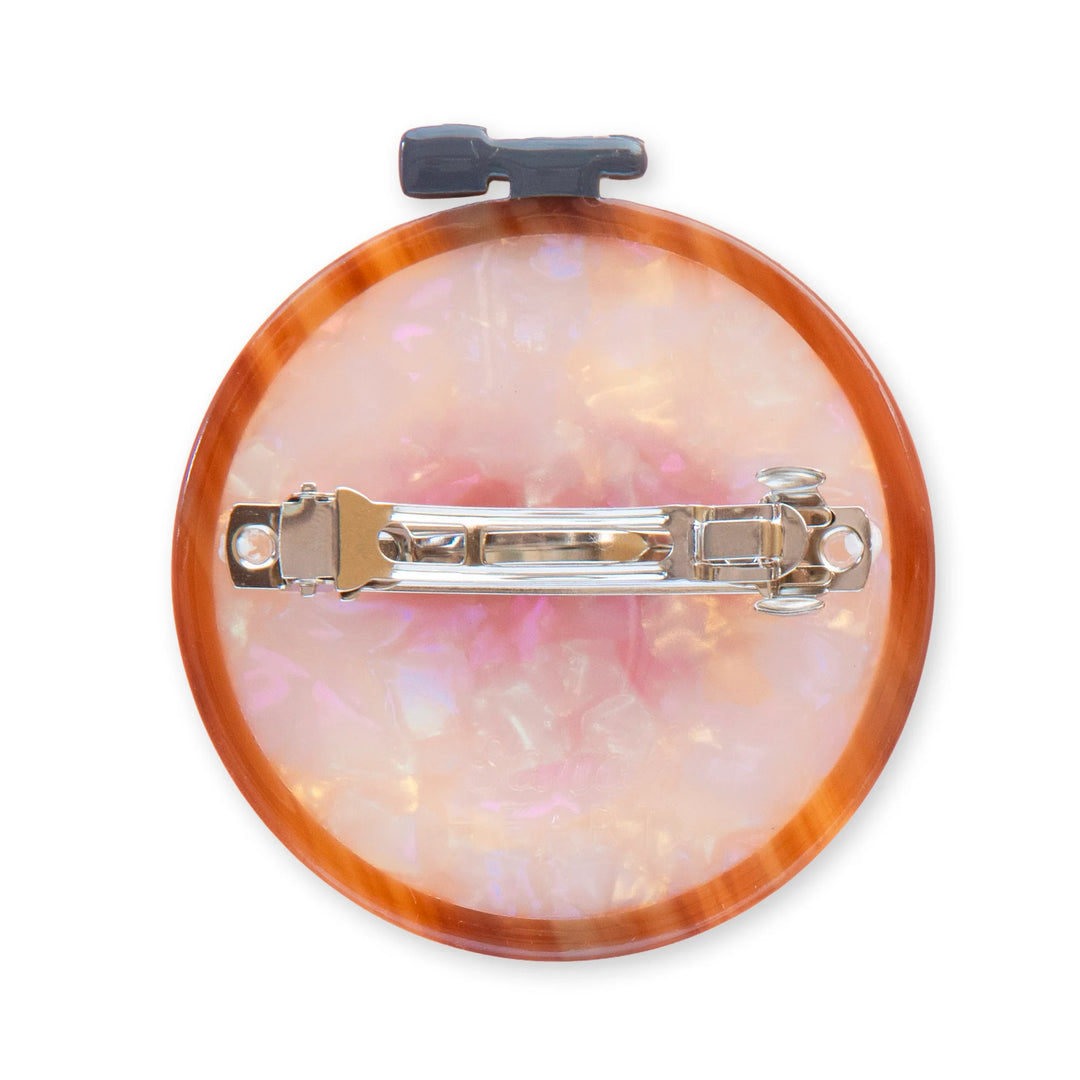 Cross Stitch Embroidery Hoop French Barrette