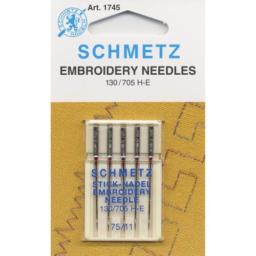 Machine Needles - Embroidery - Sizes 75/11 or 90/14 (5 per pkg)