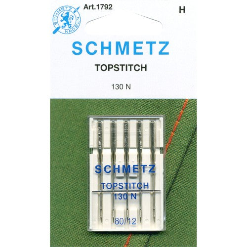 Machine Needles - Topstitch - Sizes 80/12 or 90/14 (5 count)