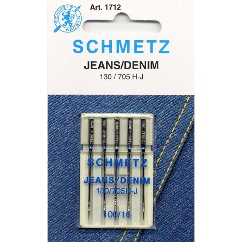 Machine Needles - Jeans/Denim - Sizes 80/12, 90/14, 100/16 (5 per pkg)