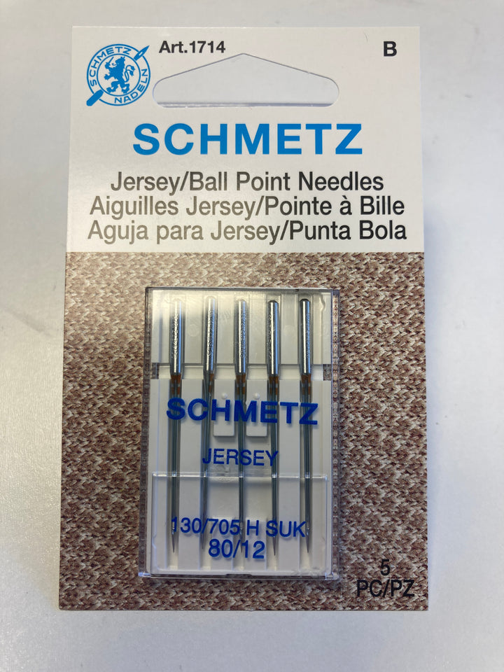 Machine Needles - Jersey/Ballpoint - Sizes 70/10 or 80/12 (5 count)