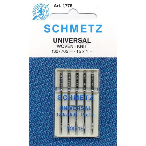 Machine Needles - Universal - sizes 65/9, 70/10, 80/12, 90/14, 100/16 (5 count ea)