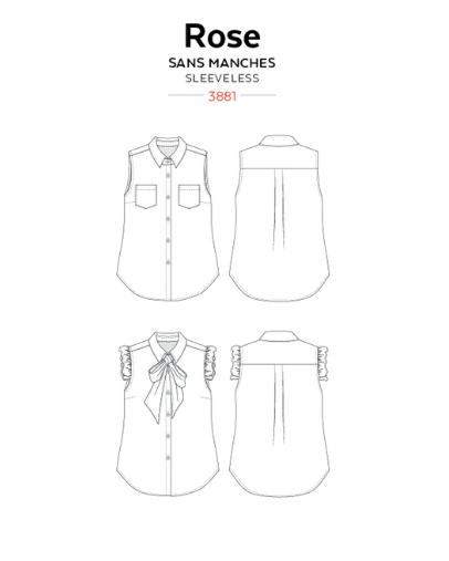 Pattern - Jalie - Rose Sleeveless Button-down Shirt