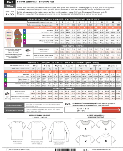Pattern - Jalie - Tina Essential Tees