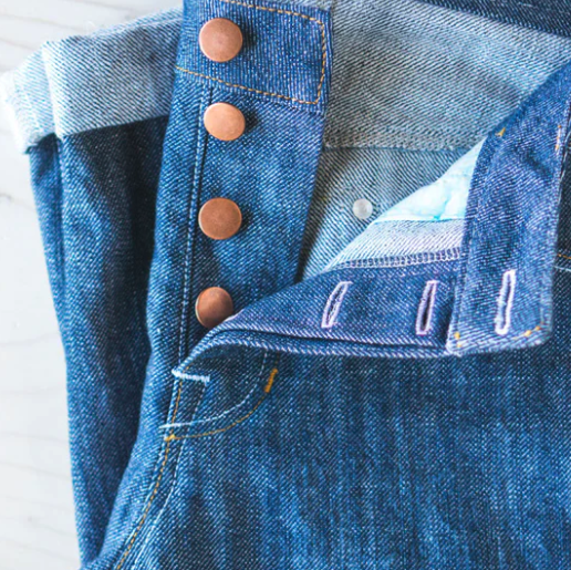 Jeans Making Kit with Button Fly Buttons, Rivets, and Denim Needles for DIY Jeans Crafting