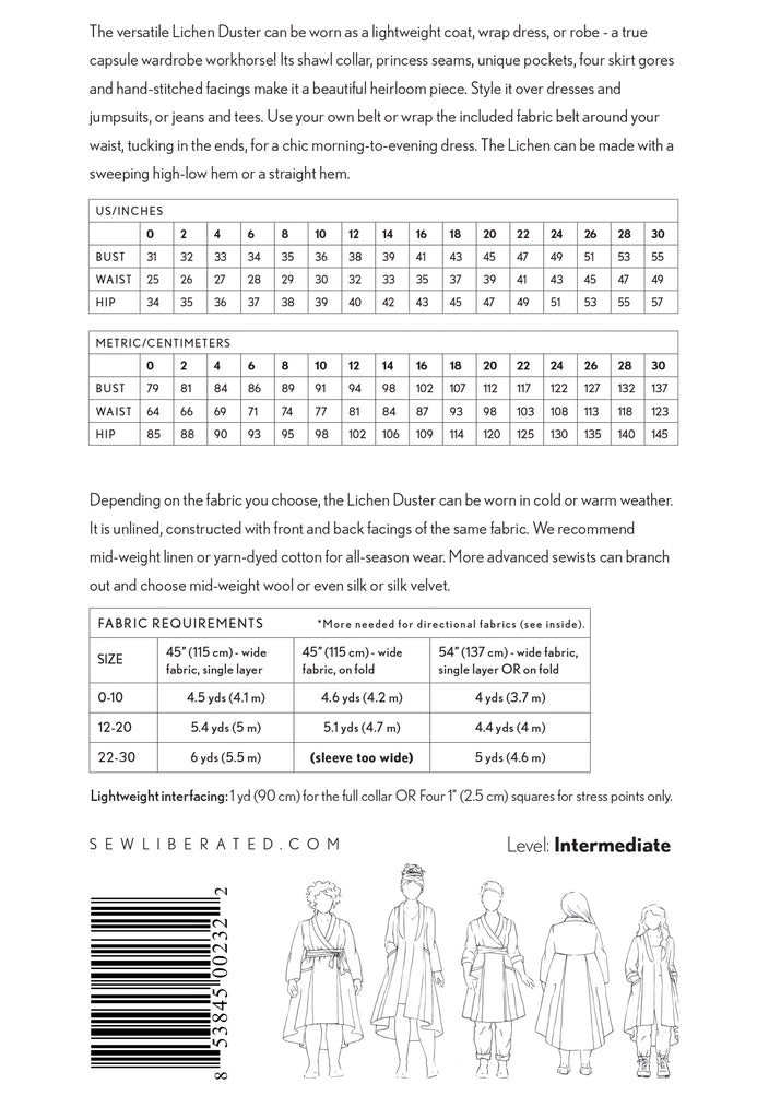 Pattern - Sew Liberated - Lichen Duster