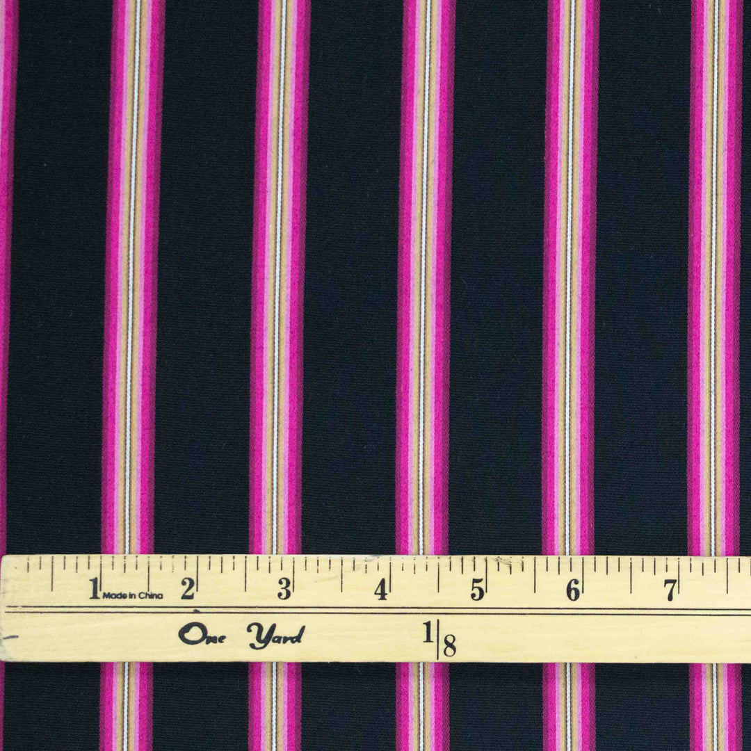 Shirting - Fuschia Japanese Stripes on Black