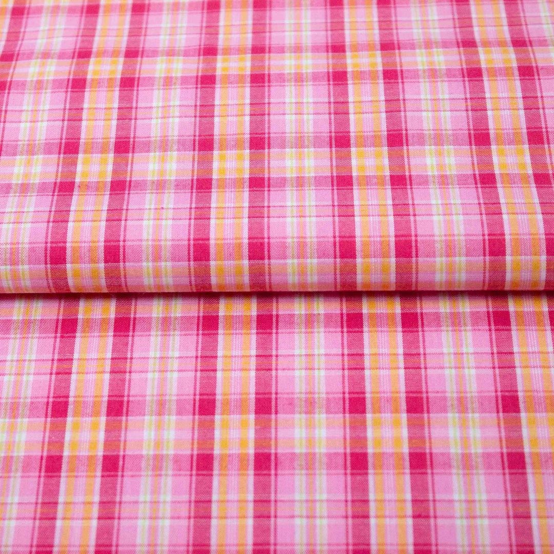 Shirting - Pink and Orange Yarn Dyed Plaid
