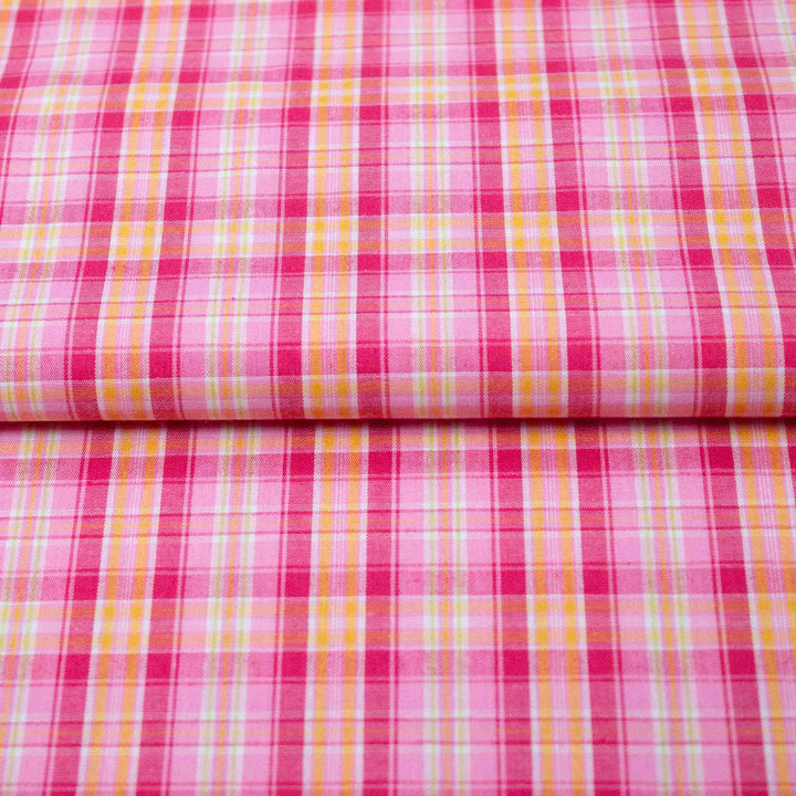 Shirting - Pink and Orange Yarn Dyed Plaid