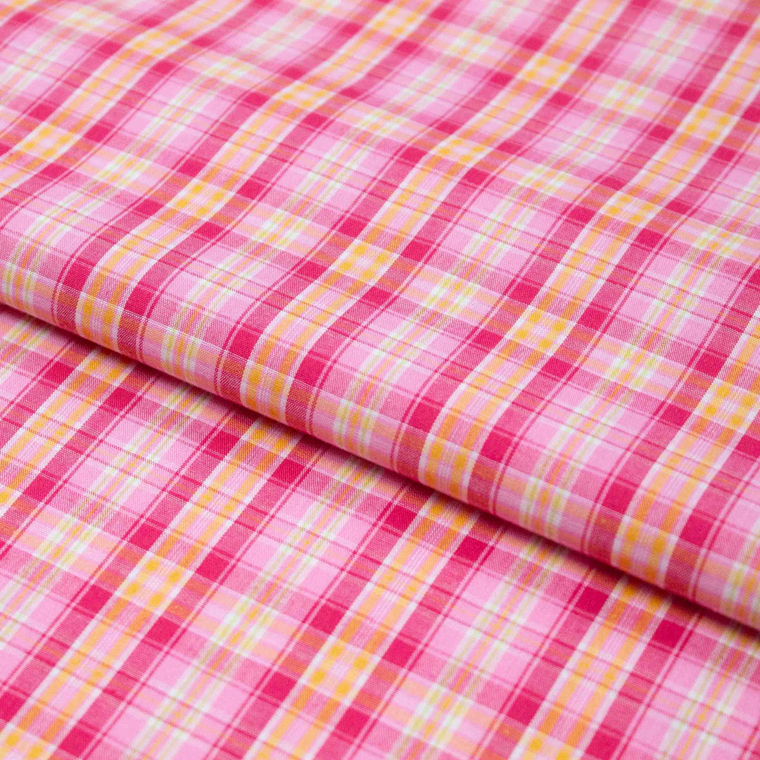 Shirting - Pink and Orange Yarn Dyed Plaid