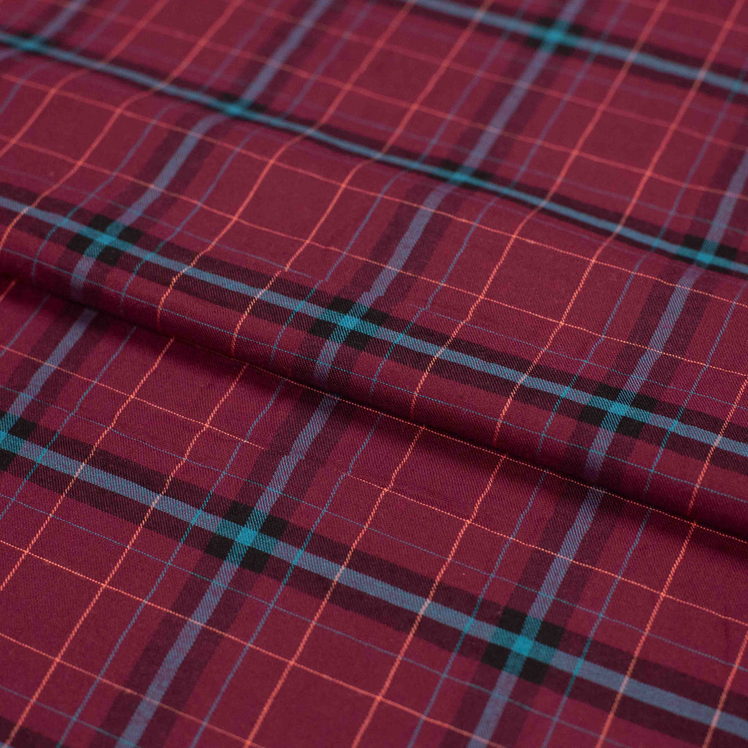 Shirting - Rayon Blend - Cranberry Plaid