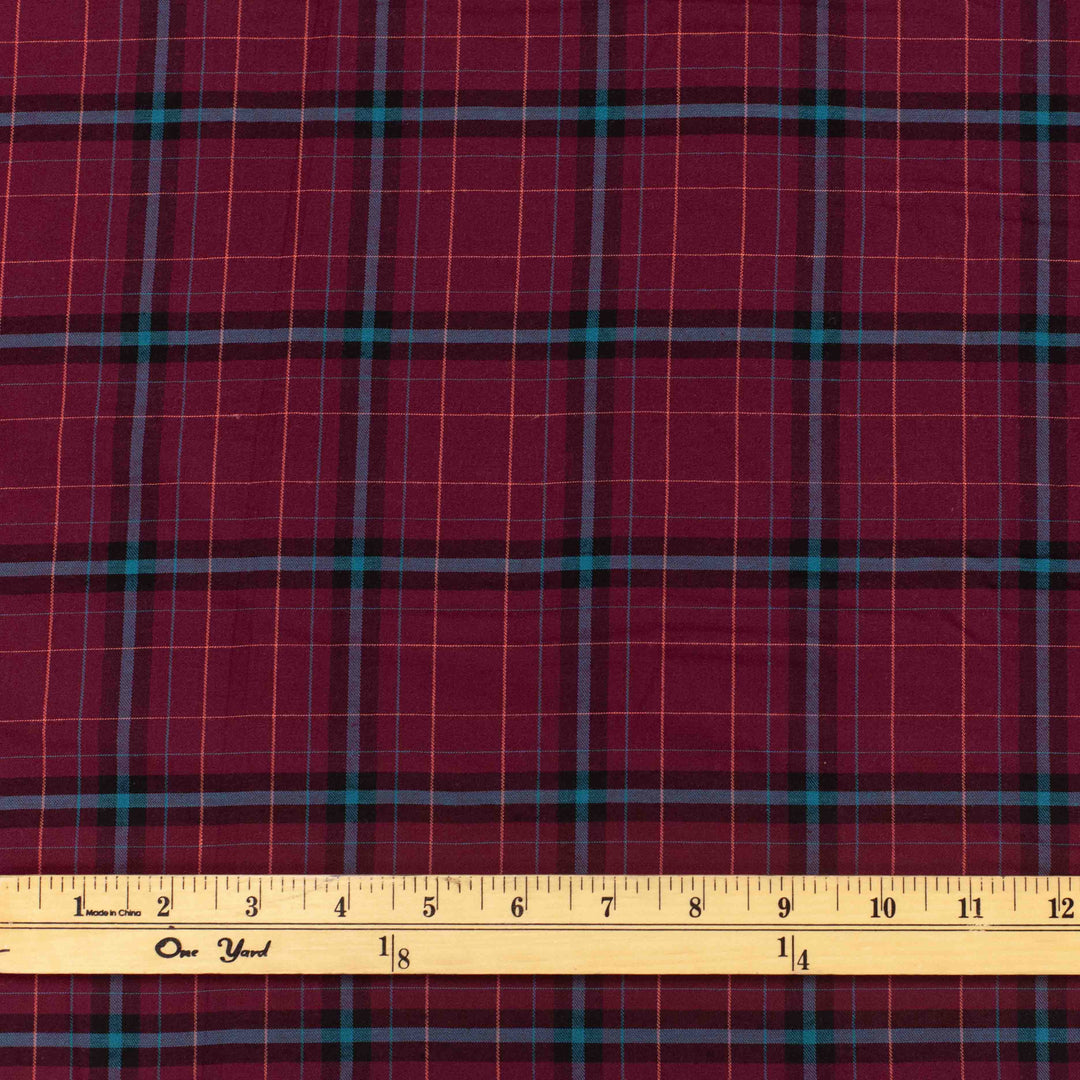 Shirting - Rayon Blend - Cranberry Plaid