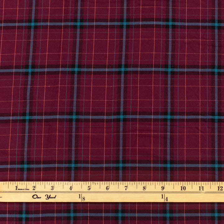 Shirting - Rayon Blend - Cranberry Plaid